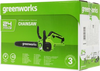 Цепная пила Greenworks G24CS25K2 аккум. дл.шины:10" (25cm) 1аккум. 2Ач ЗУ (2007707UA) - купить недорого с доставкой в интернет-магазине