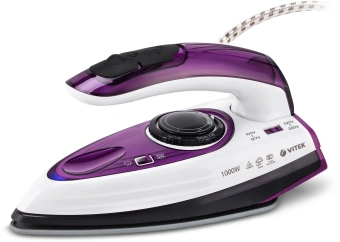 Утюг дорожный Vitek VT-8305 1000Вт белый/фиолетовый - купить недорого с доставкой в интернет-магазине