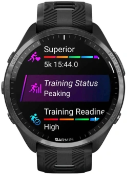 Смарт-часы Garmin Forerunner 965 47мм 1.4" AMOLED корп.черный рем.черный/серый разм.брасл.:135-205мм (010-02809-10) - купить недорого с доставкой в интернет-магазине