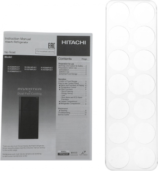 Холодильник Hitachi R-VG660PUC7-1 GBK 2-хкамерн. черный стекло инвертер - купить недорого с доставкой в интернет-магазине