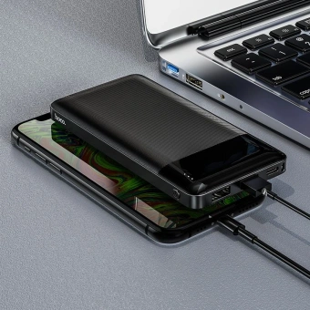 Мобильный аккумулятор Hoco J72 Easy travel 10000mAh 2A 2xUSB-A черный - купить недорого с доставкой в интернет-магазине