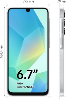 Смартфон Samsung SM-A165F Galaxy A16 256Gb 8Gb серебристый моноблок 3G 4G 2Sim 6.7" 1080x2340 Android 14 50Mpix 802.11 a/b/g/n/ac NFC GPS GSM900/1800 GSM1900 TouchSc microSD max1024Gb - купить недорого с доставкой в интернет-магазине