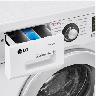 Стиральная машина LG F12M7NDS1 класс: A загр.фронтальная макс.:6кг белый инвертор - купить недорого с доставкой в интернет-магазине