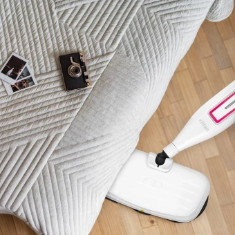 Швабра паровая Kitfort КТ-1096 1300Вт белый/малиновый - купить недорого с доставкой в интернет-магазине