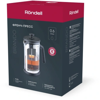 Френч-пресс Rondell Brando RDS-2026 0.6л черный/стальной - купить недорого с доставкой в интернет-магазине