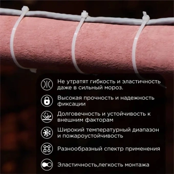 Стяжка пластиковая Rexant 87-0400 400x4.8мм (упак:100шт) нейлон внешний (-60/+85) белый - купить недорого с доставкой в интернет-магазине