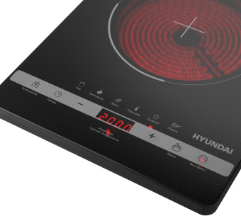 Плита Инфракрасная Hyundai HYC-0120 черный стеклокерамика (настольная) - купить недорого с доставкой в интернет-магазине