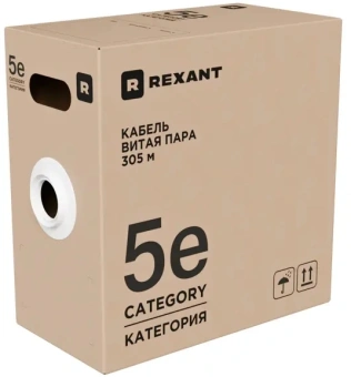 Кабель информационный Rexant 01-0041-R кат.5E U/UTP 4 пары 24AWG PVC внутренний 305м серый - купить недорого с доставкой в интернет-магазине