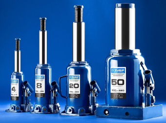 Домкрат Зубр Профессионал T50 бутылочный гидравлический синий (43060-20_Z01) - купить недорого с доставкой в интернет-магазине