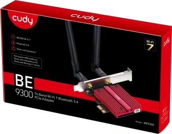 Сетевая карта Wi-Fi + Bluetooth Cudy WE9300 BE9300 PCI Express x1 (ант.внеш.съем) 2ант. - купить недорого с доставкой в интернет-магазине