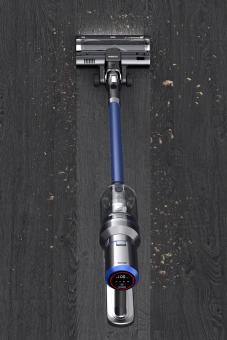 Пылесос ручной Hyundai HYV-S7970 500Вт серый/синий - купить недорого с доставкой в интернет-магазине