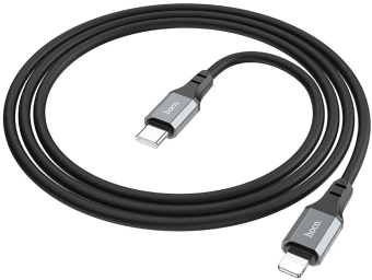Кабель Hoco X86 iP Spear PD X86 IP USB Type-C (m)-Lightning (m) 1м черный коробка - купить недорого с доставкой в интернет-магазине