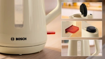 Чайник электрический Bosch TWK1M127 1.7л. 2400Вт бежевый корпус: пластик - купить недорого с доставкой в интернет-магазине