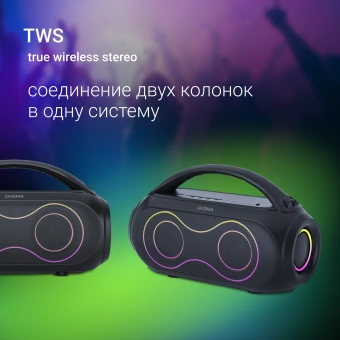 Колонка порт. Digma D-PS1532 черный 60W 2.0 BT 10м 3600mAh (PS1532B) - купить недорого с доставкой в интернет-магазине