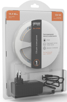 Лента светодиод. Gauss Basic 5м (BT085) - купить недорого с доставкой в интернет-магазине