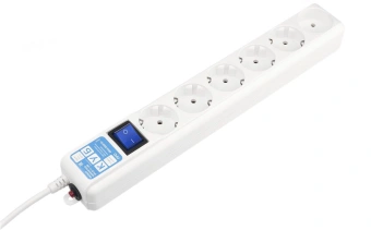 Сетевой фильтр Powercube SPL(5+1)-16B-P-3M-WHITE 3м (6 розеток) белый (коробка) - купить недорого с доставкой в интернет-магазине