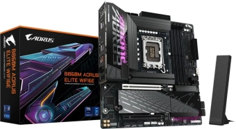 Материнская плата Gigabyte B860M A ELITE WIFI6E Soc-1851 Intel B860 4xDDR5 mATX AC`97 8ch(7.1) 2.5Gg RAID+HDMI+DP - купить недорого с доставкой в интернет-магазине