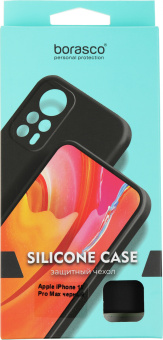 Чехол (клип-кейс) BoraSCO для Apple iPhone 15 Pro Max Silicone Case черный (72415) - купить недорого с доставкой в интернет-магазине