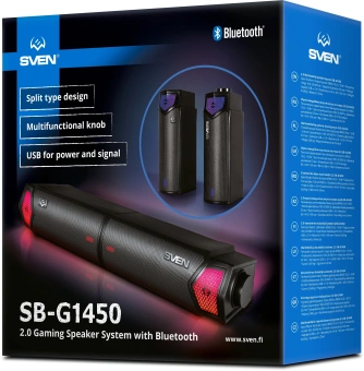 Саундбар Sven SB-G1450 мини 2.0 черный 10Вт BT - купить недорого с доставкой в интернет-магазине