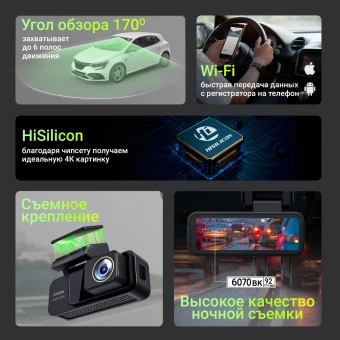 Видеорегистратор Digma FreeDrive 950W черный 4Mpix 3840x2160 170гр. Hi3516 СV610 - купить недорого с доставкой в интернет-магазине