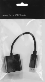 Кабель-переходник аудио-видео Premier H105 DisplayPort (m)/HDMI (f) 0.15м. черный (A3378) - купить недорого с доставкой в интернет-магазине