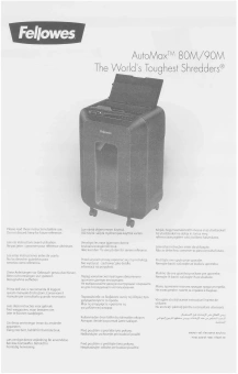 Шредер Fellowes AutoMax 80М черный с автоподачей (секр.P-4) перекрестный 80лист. 17лтр. скрепки скобы пл.карты - купить недорого с доставкой в интернет-магазине