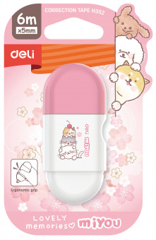 Лента коррект. Deli EH352 6мх5мм ассорти корпус белый блистер - купить недорого с доставкой в интернет-магазине