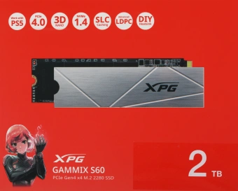 Накопитель SSD A-Data PCIe 4.0 x4 2TB AGAMMIXS60-2T-CS Gammix S60 XPG M.2 2280 - купить недорого с доставкой в интернет-магазине