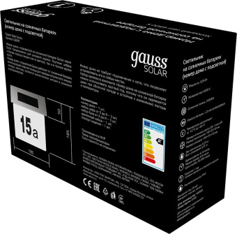 Светильник фасадный Gauss GS091 0.04Вт солнеч.бат. черный - купить недорого с доставкой в интернет-магазине