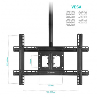 Кронштейн для телевизора Onkron N2L черный 32"-80" макс.68кг потолочный наклон - купить недорого с доставкой в интернет-магазине