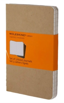 Блокнот Moleskine CAHIER JOURNAL QP411 Pocket 90x140мм обложка картон 64стр. линейка бежевый (3шт) - купить недорого с доставкой в интернет-магазине