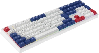 Клавиатура Оклик 725G белый/красный USB Multimedia for gamer LED (2070294) - купить недорого с доставкой в интернет-магазине