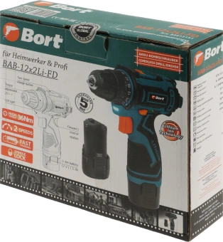 Дрель-шуруповерт Bort BAB-12x2Li-FD аккум. патрон:быстрозажимной (93413151) - купить недорого с доставкой в интернет-магазине