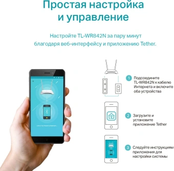 Роутер беспроводной TP-Link TL-WR842N N300 10/100BASE-TX/4G ready белый - купить недорого с доставкой в интернет-магазине