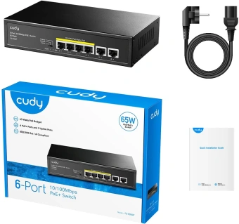 Коммутатор Cudy FS1006P (L2) 6x100Мбит/с 4PoE+ 60W неуправляемый - купить недорого с доставкой в интернет-магазине