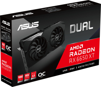 Видеокарта Asus PCI-E 4.0 DUAL-RX6650XT-O8G AMD Radeon RX 6650XT 8Gb 128bit GDDR6 2447/17500 HDMIx1 DPx3 HDCP Ret - купить недорого с доставкой в интернет-магазине