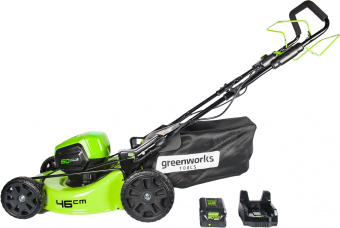 Газонокосилка роторная Greenworks GD60LM46SPK4 (2502907UB) - купить недорого с доставкой в интернет-магазине