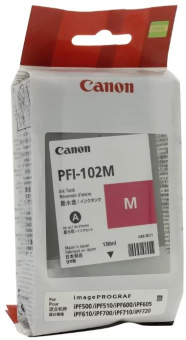 Картридж струйный Canon PFI-102M 0897B001 пурпурный для Canon iP F510/605/610 - купить недорого с доставкой в интернет-магазине