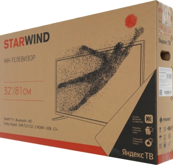 Телевизор LED Starwind 32" SW-LED32SG304 Яндекс.ТВ черный/черный HD 60Hz DVB-T DVB-T2 DVB-C DVB-S DVB-S2 USB WiFi Smart TV - купить недорого с доставкой в интернет-магазине