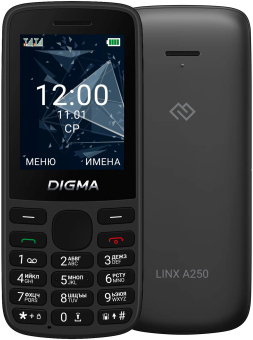 Мобильный телефон Digma A250 Linx 128Mb черный моноблок 3G 4G 2Sim 2.4" 240x320 GSM900/1800 GSM1900 microSD max32Gb - купить недорого с доставкой в интернет-магазине