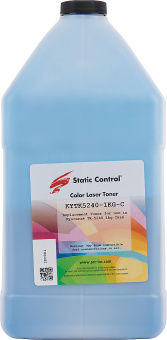 Тонер Static Control KYTK5240-1KG-C голубой флакон 1000гр. для принтера Kyocera Ecosys-P5026/M5526 - купить недорого с доставкой в интернет-магазине