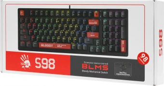Клавиатура A4Tech S98 механическая красный/красный USB for gamer LED (S98 RED) кабель 1.8м - купить недорого с доставкой в интернет-магазине