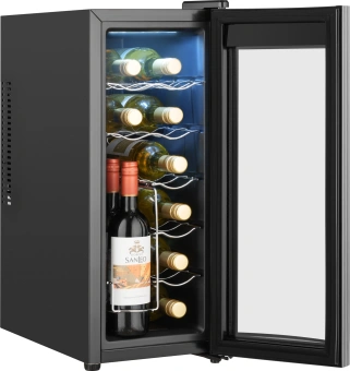Винный шкаф Weissgauff WWC-12 Bottle 1-нокамерн. черный - купить недорого с доставкой в интернет-магазине