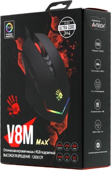 Мышь A4Tech Bloody V8M Max черный оптическая 12000dpi USB 8but - купить недорого с доставкой в интернет-магазине