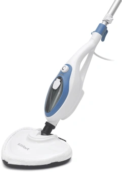 Швабра паровая Kitfort КТ-1004-1 1500Вт голубой/белый - купить недорого с доставкой в интернет-магазине