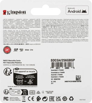Флеш карта microSDXC 256GB Kingston SDCG4/256GBSP Canvas Go! Plus V10 A2 w/o adapter - купить недорого с доставкой в интернет-магазине