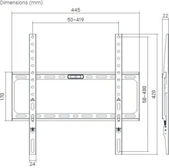 Кронштейн для телевизора Ultramounts UM822 черный 32"-75" макс.45кг настенный фиксированный - купить недорого с доставкой в интернет-магазине
