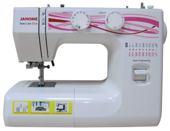 Швейная машина Janome Sew Line 500s белый - купить недорого с доставкой в интернет-магазине