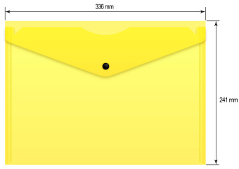 Конверт на кнопке Бюрократ Double Neon DNEPK803A4YEL A4 гориз. пластик 0.18мм желтый - купить недорого с доставкой в интернет-магазине