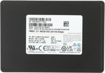 Накопитель SSD Samsung SATA-III 480GB MZ7L3480HCHQ-00A07 PM893 2.5" 1 DWPD OEM - купить недорого с доставкой в интернет-магазине